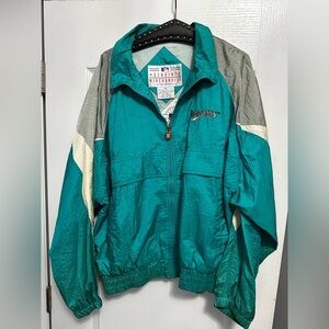 Vintage Genuine Merchandise Teal and Silver Marlins Windbreaker Jacket